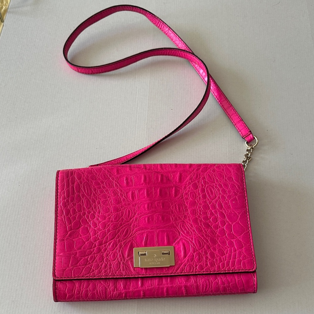 Kate Spade Pink Crocodile Embossed Women's Bag